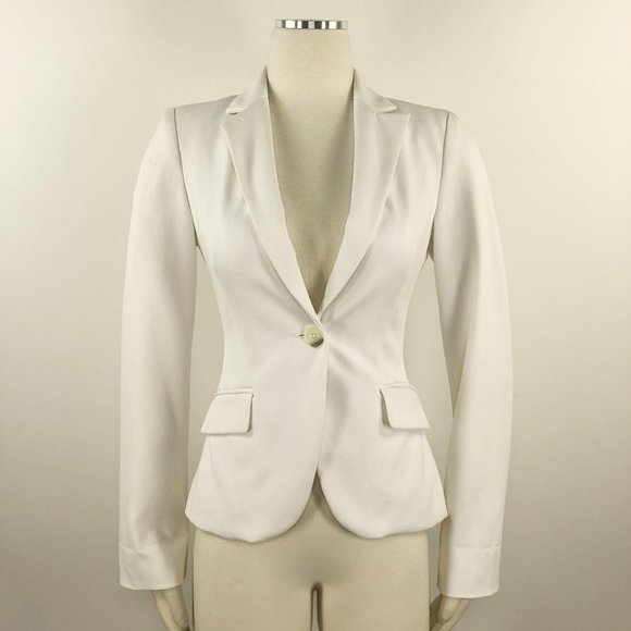Express Jackets & Blazers - Express 0 Blazer White Fitted Single Button Breast